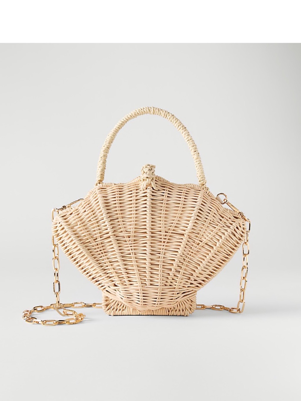 Ann Taylor Woven Shell Crossbody Bag in Natural